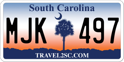 SC license plate MJK497