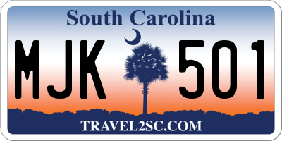SC license plate MJK501