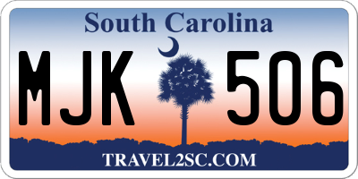 SC license plate MJK506