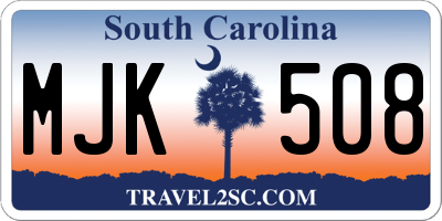 SC license plate MJK508