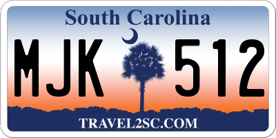 SC license plate MJK512