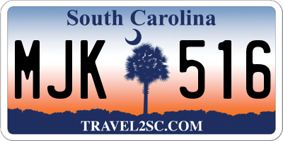 SC license plate MJK516