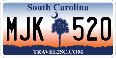 SC license plate MJK520
