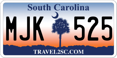 SC license plate MJK525