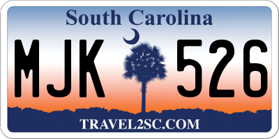 SC license plate MJK526