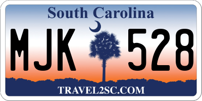 SC license plate MJK528