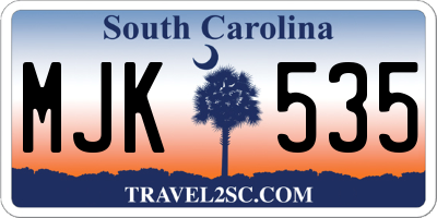 SC license plate MJK535