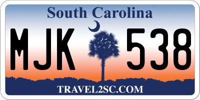 SC license plate MJK538
