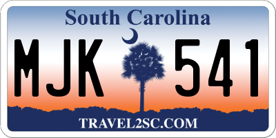 SC license plate MJK541