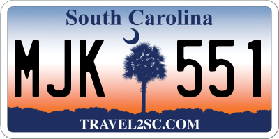 SC license plate MJK551