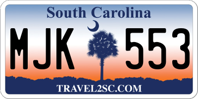 SC license plate MJK553