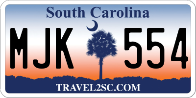 SC license plate MJK554