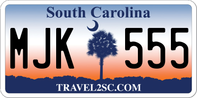 SC license plate MJK555