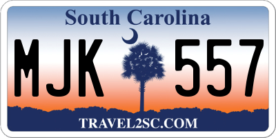 SC license plate MJK557