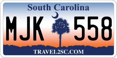 SC license plate MJK558