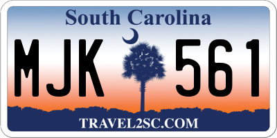 SC license plate MJK561