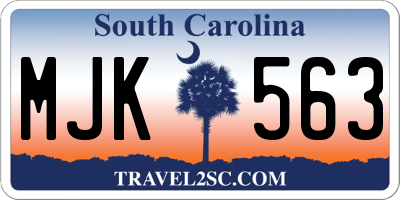 SC license plate MJK563
