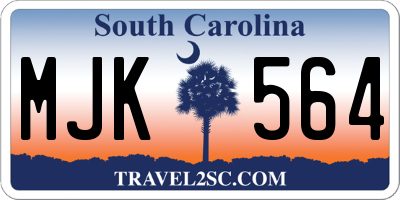 SC license plate MJK564