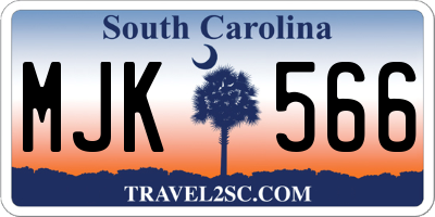 SC license plate MJK566