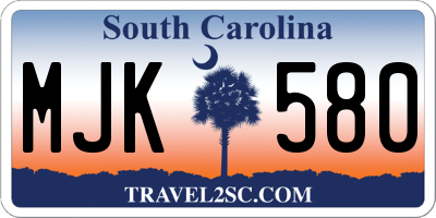 SC license plate MJK580
