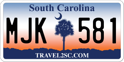 SC license plate MJK581