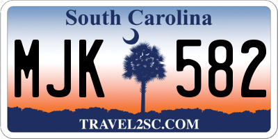 SC license plate MJK582