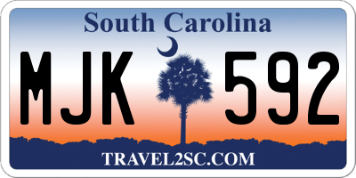 SC license plate MJK592