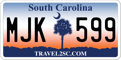 SC license plate MJK599