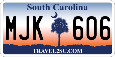 SC license plate MJK606