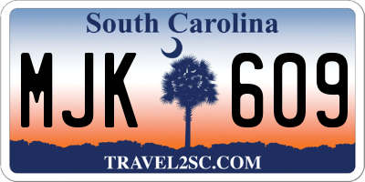 SC license plate MJK609