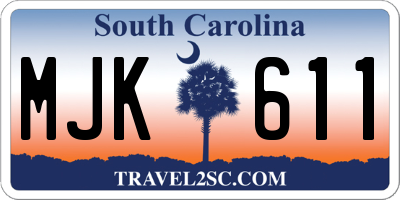 SC license plate MJK611