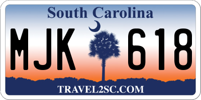 SC license plate MJK618