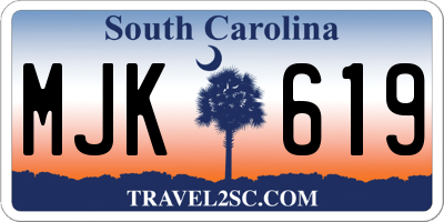 SC license plate MJK619