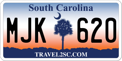 SC license plate MJK620