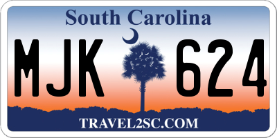 SC license plate MJK624