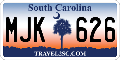 SC license plate MJK626