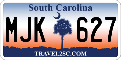 SC license plate MJK627