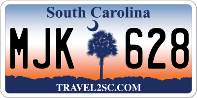 SC license plate MJK628