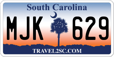 SC license plate MJK629