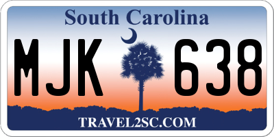 SC license plate MJK638