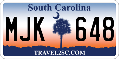SC license plate MJK648