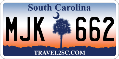 SC license plate MJK662