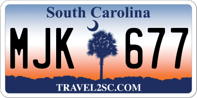SC license plate MJK677