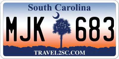 SC license plate MJK683