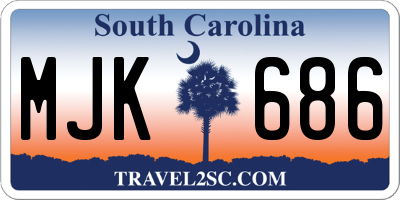 SC license plate MJK686