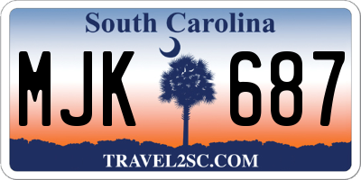 SC license plate MJK687