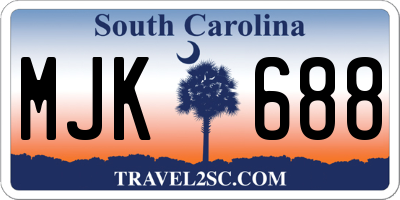 SC license plate MJK688