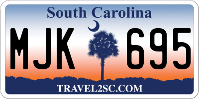 SC license plate MJK695