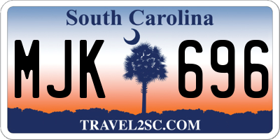 SC license plate MJK696