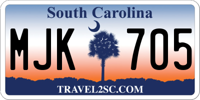SC license plate MJK705